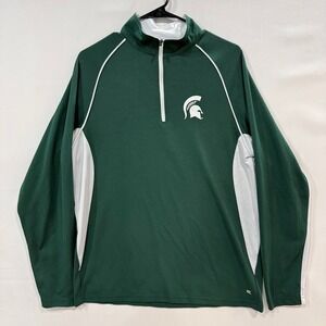 Michigan State Spartans Mens M Green 1/4 Zip Pullover Long Sleeve by Colosseum